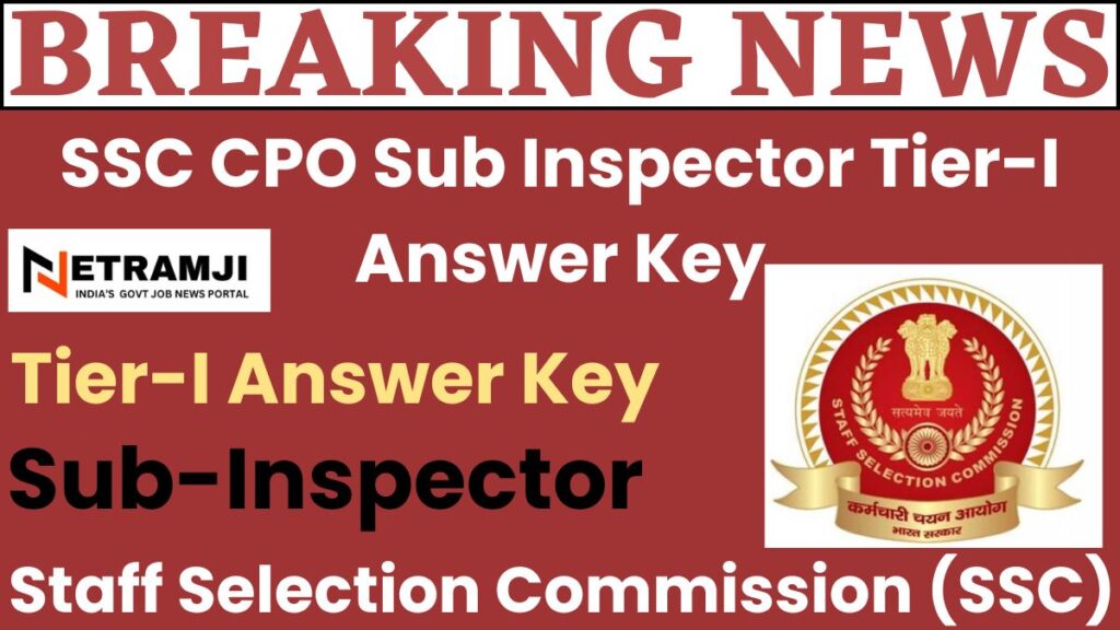 SSC CPO Sub Inspector Tier-I Answer Key