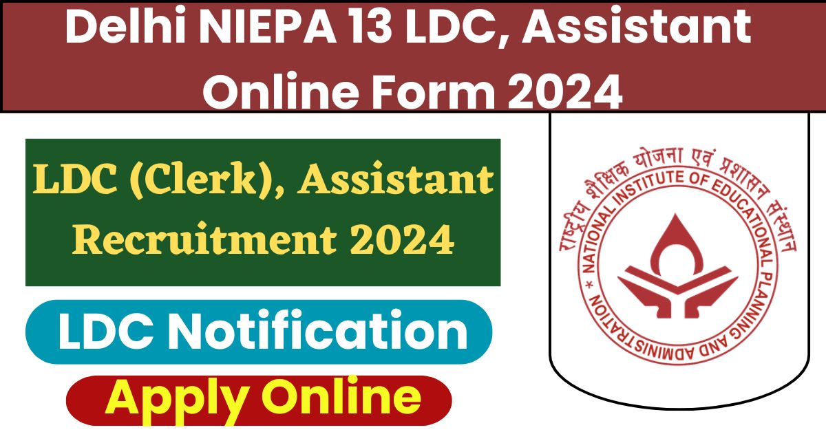 Delhi NIEPA 13 LDC Assistant Online Form 2024