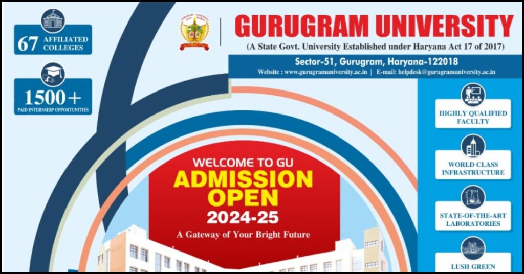 Gurugram University  Teaching Post Online Form 2024