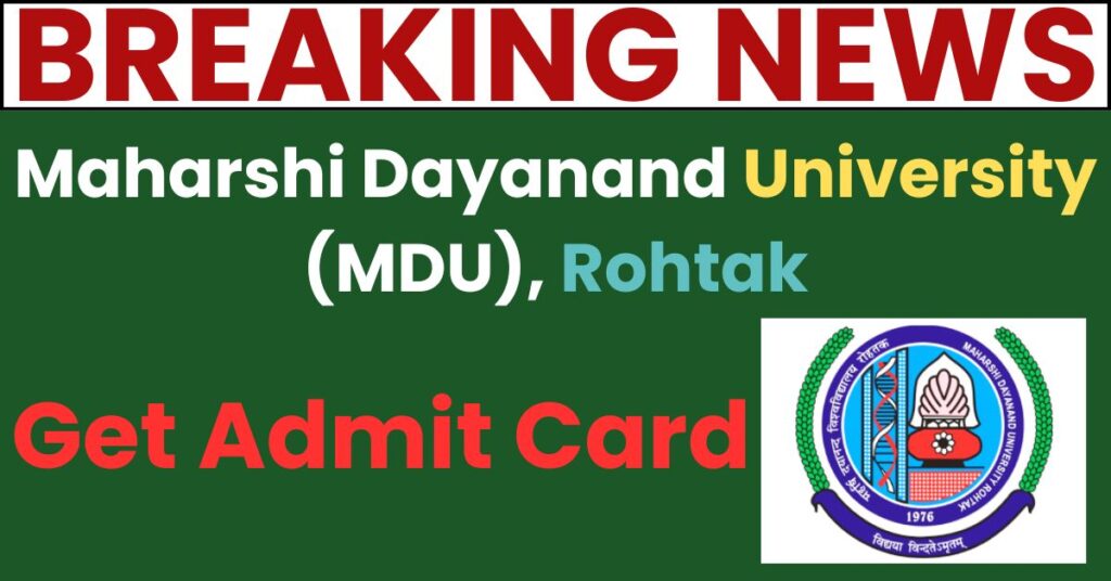 MDU PG Course Admission Exam Admit Card