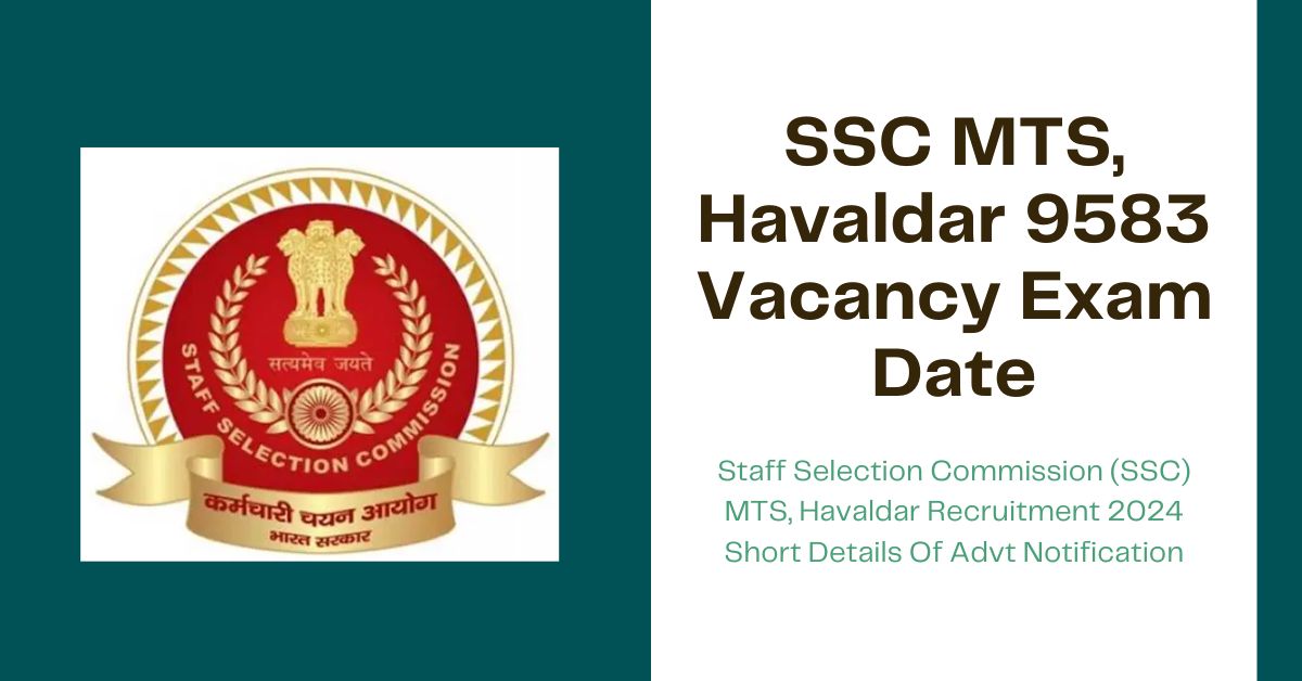 SSC MTS, Havaldar 9583 Vacancy Exam Date